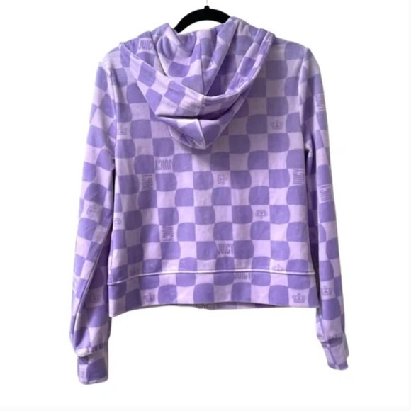 Juicy Couture Purple Print Velour Zip up Hoodie - Picture 2 of 3